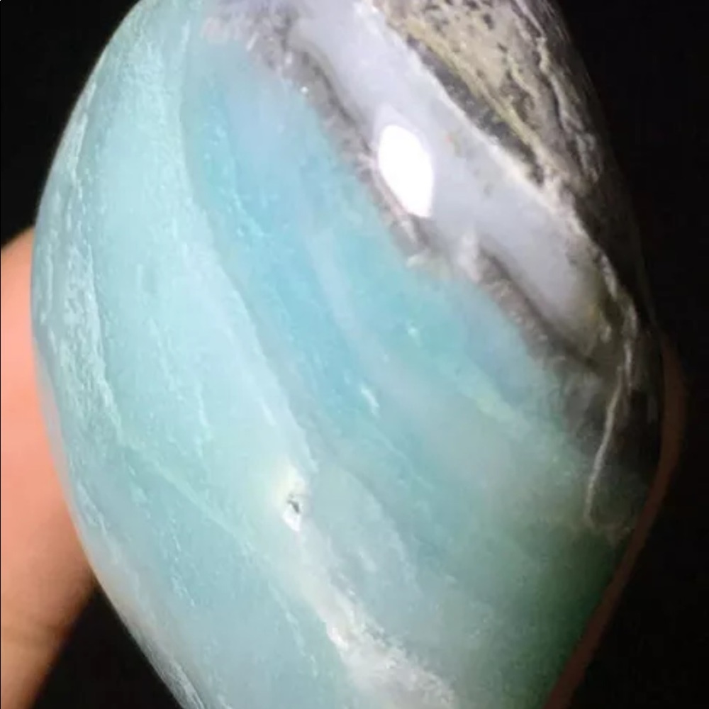 Carribean calcite blue aragonite Gemstone hearts - Picture 7 of 8